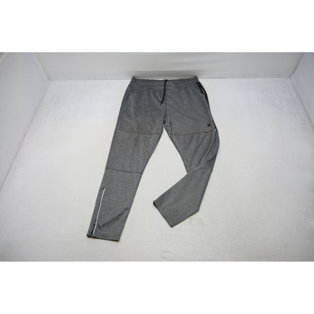 Spyder Active Jogger Pants Mens XL Gray Ankle Zip Performance Tapered Excellent